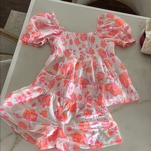 Vineyard Vines Floral Pink and Orange Puff Sleeve Top and Shorts Matching Set XS